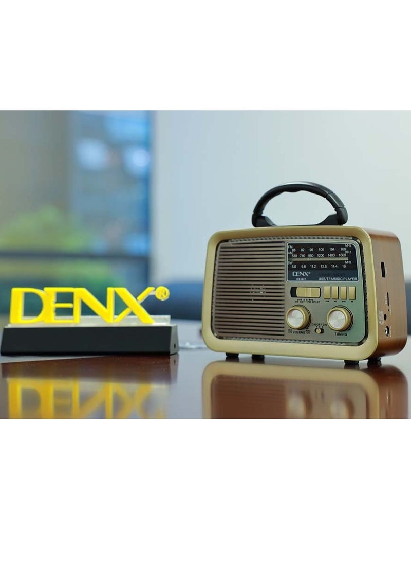 Radio FM - AM - SW Gold/Brown/Black Bluetooth Portable Audio TF Card USB Flash disk Aux playback