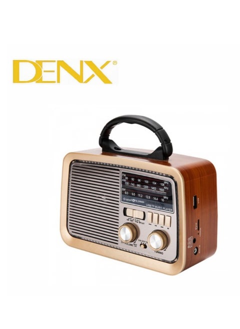 Radio FM - AM - SW Gold/Brown/Black Bluetooth Portable Audio TF Card USB Flash disk Aux playback