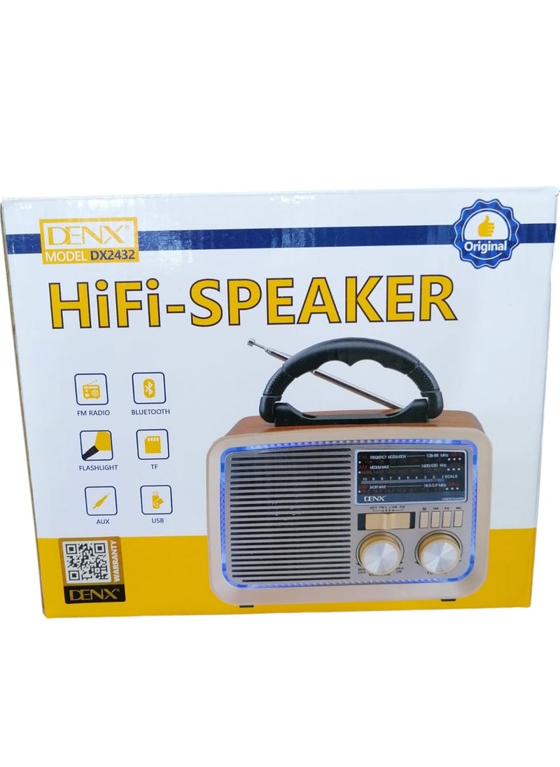 Radio FM - AM - SW Gold/Brown/Black Bluetooth Portable Audio TF Card USB Flash disk Aux playback