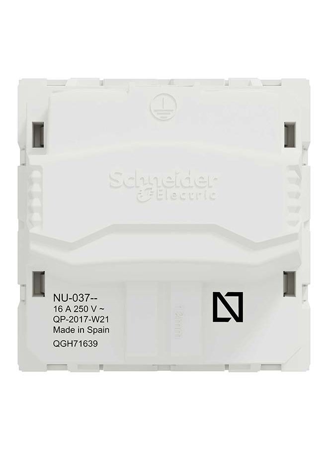 Schneider Electric Socket-Outlet, New Unica, 2P+E, 16A, Schuko, With Shutter, White