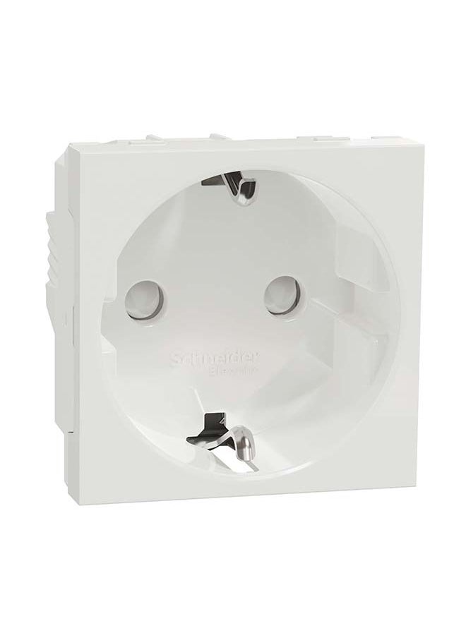 Schneider Electric Socket-Outlet, New Unica, 2P+E, 16A, Schuko, With Shutter, White