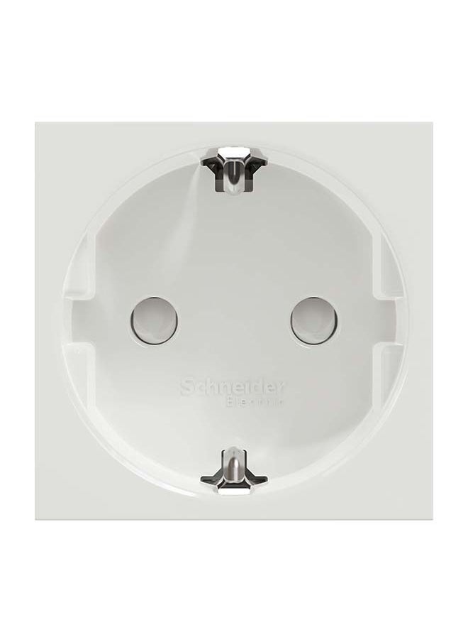 Schneider Electric Socket-Outlet, New Unica, 2P+E, 16A, Schuko, With Shutter, White