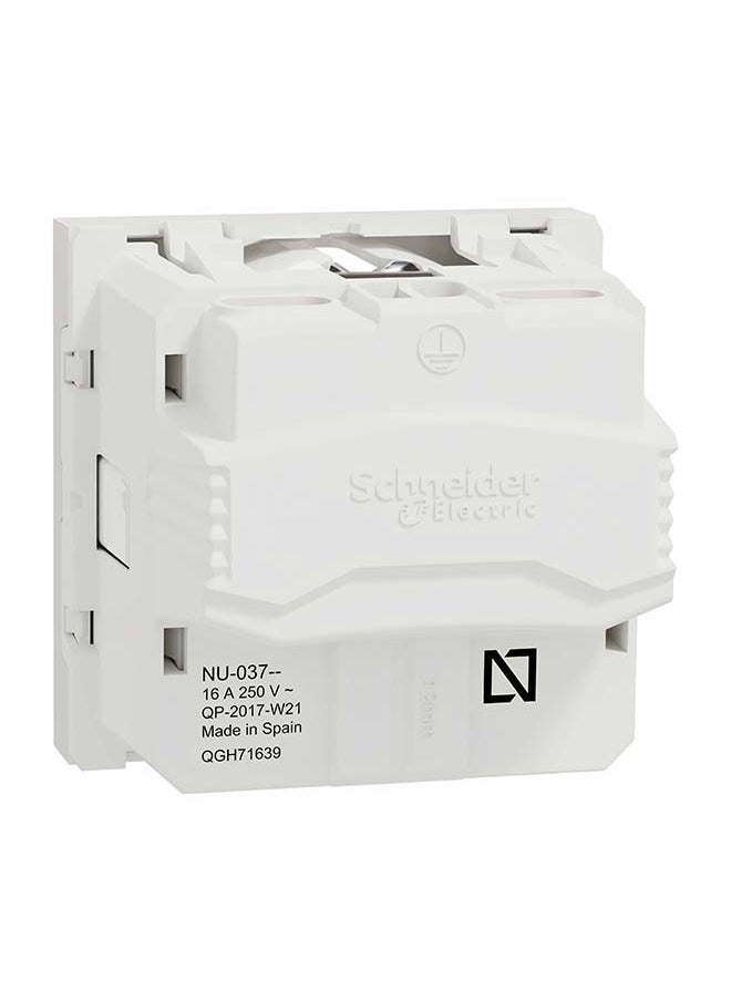 Schneider Electric Socket-Outlet, New Unica, 2P+E, 16A, Schuko, With Shutter, White