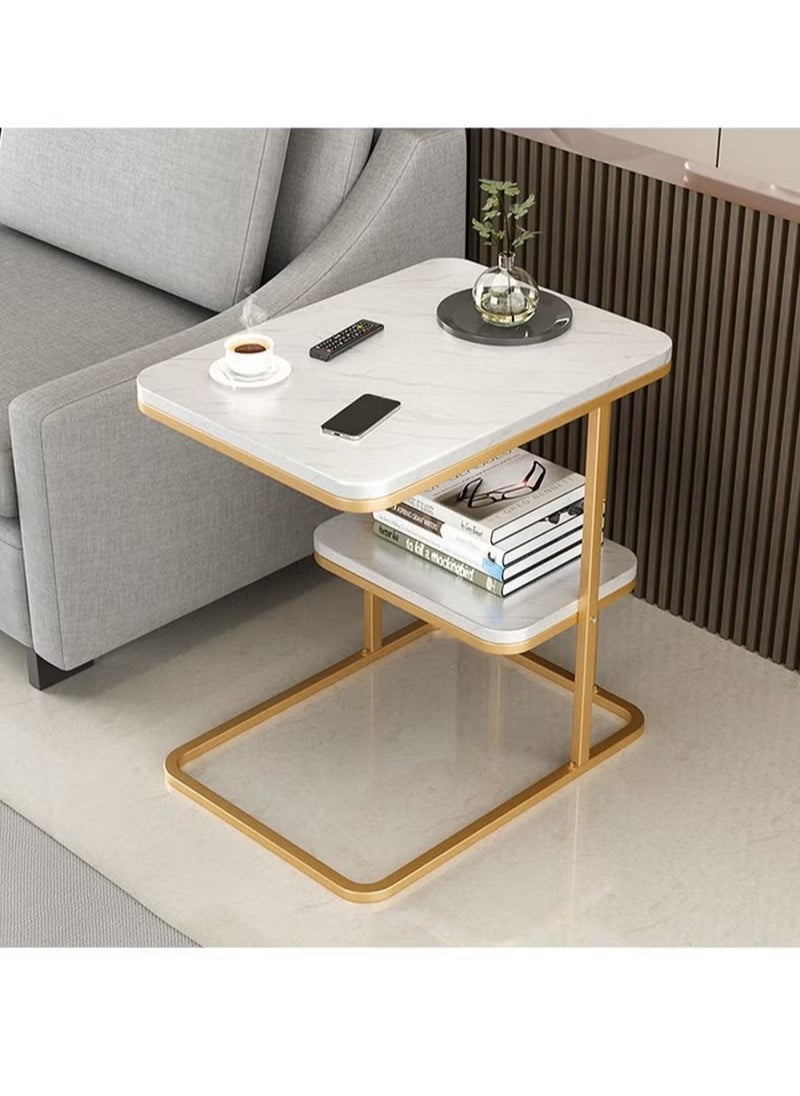 Rock Pow Modern Minimalist Sofa Side Table Home Living Room Small Coffee Table Multifunctional Small Square Table  - Image 1