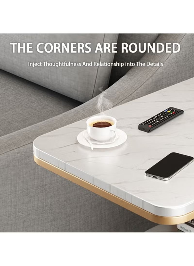 Rock Pow Modern Minimalist Sofa Side Table Home Living Room Small Coffee Table Multifunctional Small Square Table  - Image 2