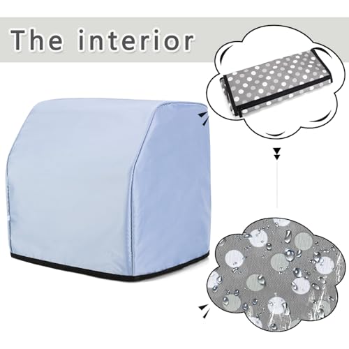 LUXJA Serger Cover with Storage Pockets for Most Standard Overlock Machines (Compatible with Singer and Brother), Gray Dots - Image 4