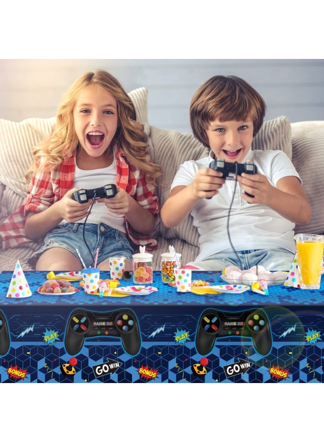 BreeJooy 2 Pcs Video Game Table Cover, Game Theme Birthday Decoration Plastic Table Cloth Party Supplies for Boys Girls Kids Player Geek Party Decorations, 54 x 108 Inch - Image 5