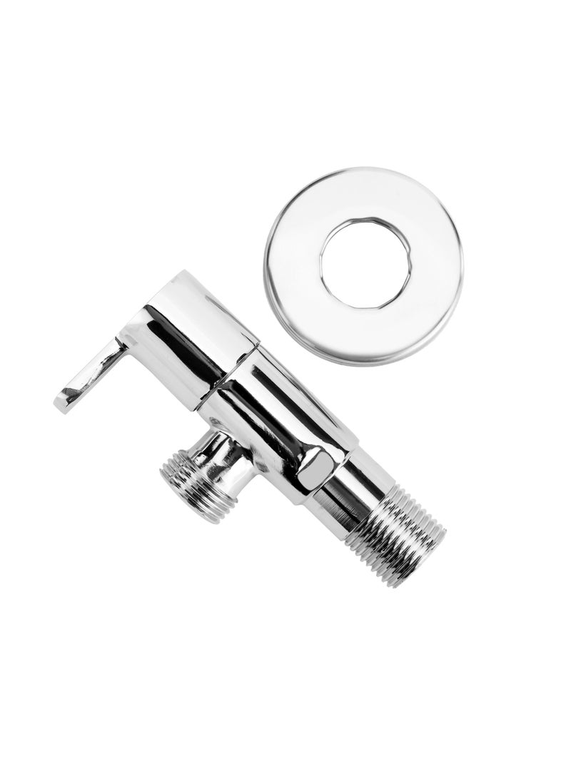 GEEPAS Geepas Angle Valve- GSW61132| Non-Ferrous Angle Valve for Toilets, Plumbing Fixtures| Chrome Plated Solid Knob with  Turn Ceramic Brass Cartridge|G1/2-G1/2 Connection| Suitable for Hot and Cold Water| - Image 4