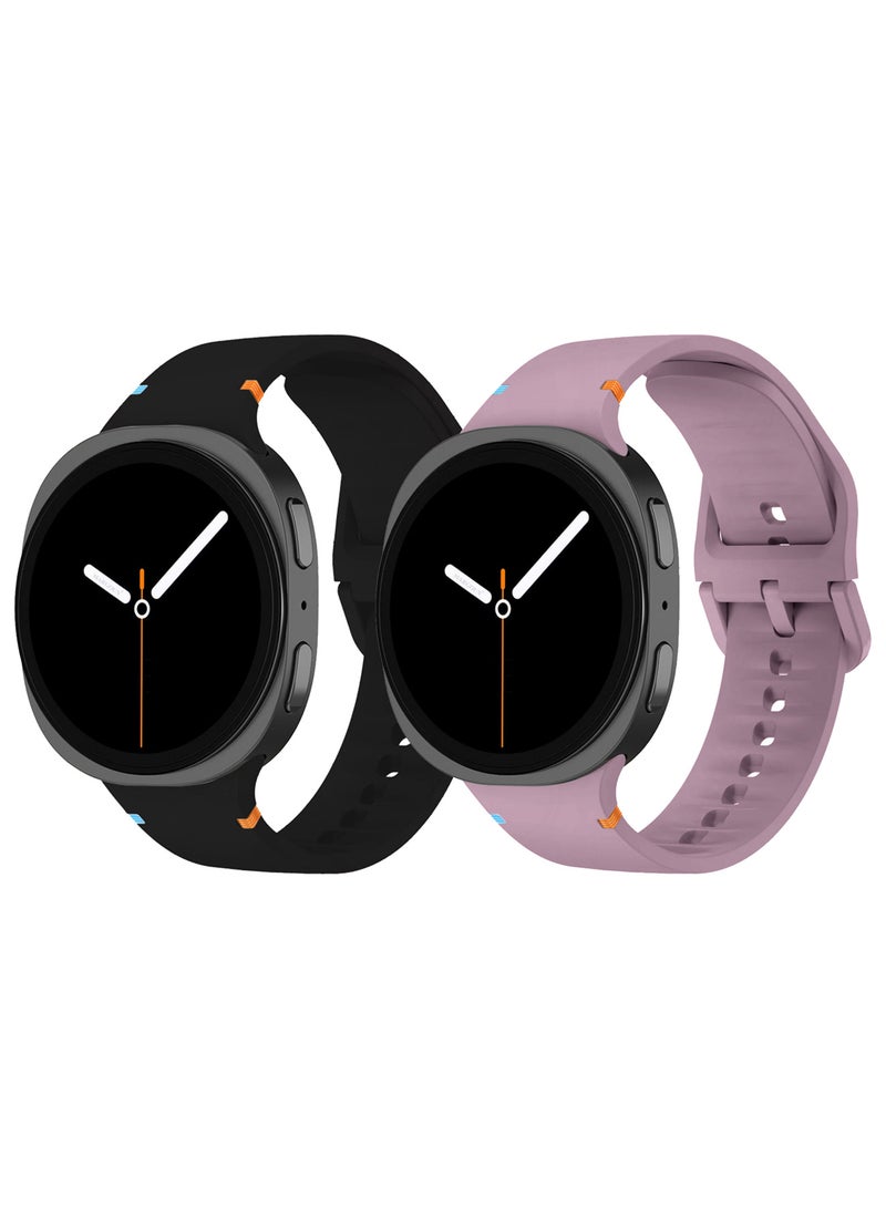 CATANES 2Packs Sport Band for Galaxy Watch 8 40mm 44mm and Watch 8 Classic 46mm, Silicone Replacement Strap, M/L Size - Image 2