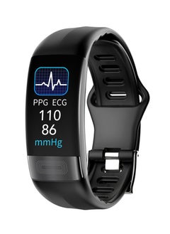 ماركة غير محددة سوار ذكي لتتبع اللياقة البدنية ECG + PPG P11 Plus للنساء والرجال وقياس السعرات الحرارية وضغط الدم وساعة ذكية رياضية مقاومة للماء (أسود)  - Image 1