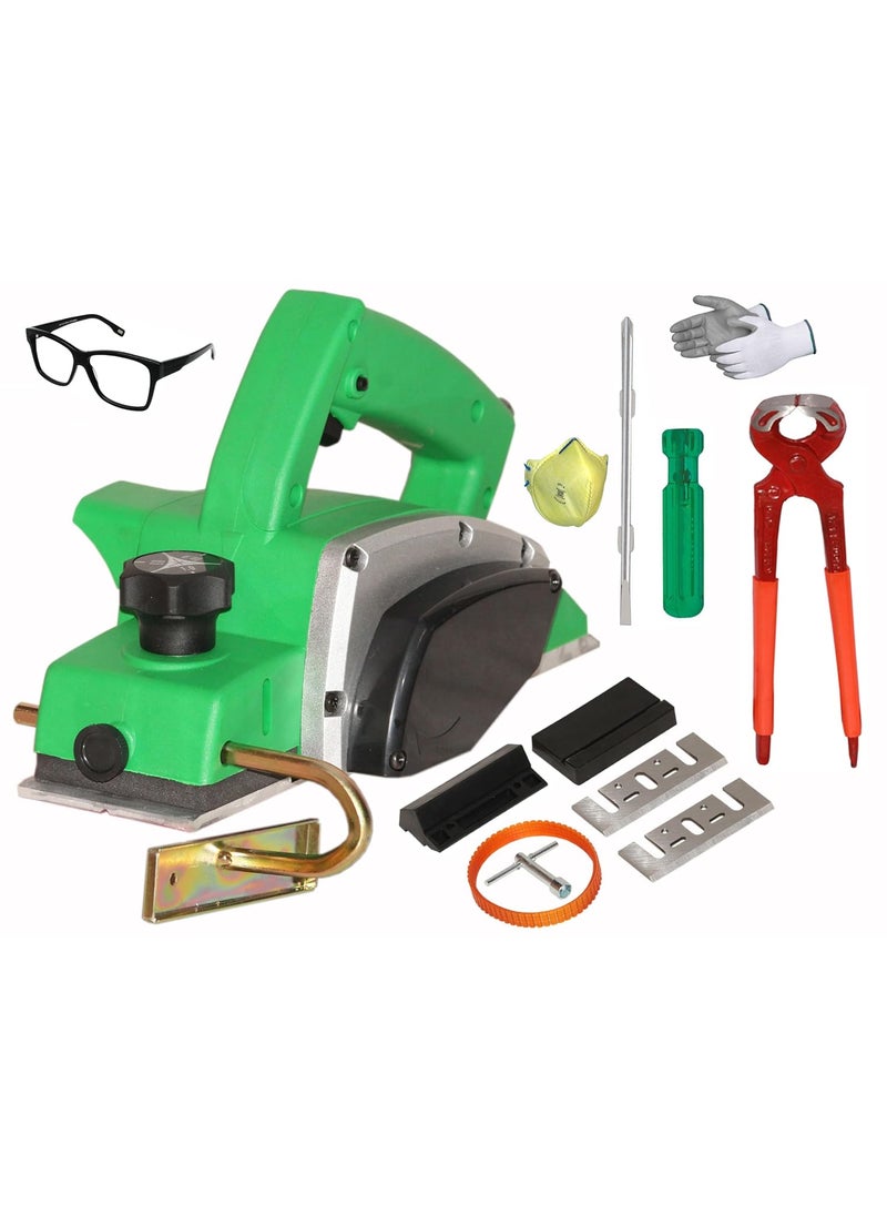 Digital Craft Digital Craft Wood Planer 1400W Machine of Carpentry HighPower MultiFunction Electric Planer Woodworking Machine 82mm Electric Planer Machine8Inch Pincer Plier6Inch 2 In 1 Screw Driver  - Image 1