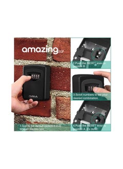 amazing.EGP 4 Digit Combination Key lock Storage Safe Security Box Wall Mounted Padlock  - Image 3
