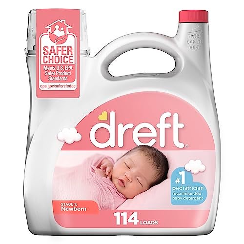 Dreft Stage 1 Newborn Baby Liquid Laundry Detergent, Gentle on Sensitive Skin, HE Compatible, 114 loads - Image 1