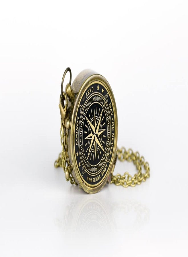Super7One Vintage Cary London Brass Compass - Handmade Antique Nautical Pocket Compass with Leather Cover | Premium Gift for Travelers, Collectors & Desert Navigation | UAE Souvenir & Majlis Decor| Super7One - Image 3