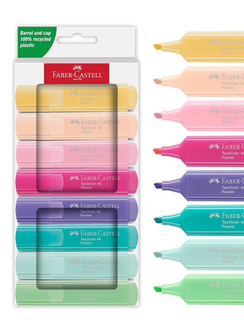 FABER-CASTELL 8-Piece Highlighter Set Pastel Colours - Image 1