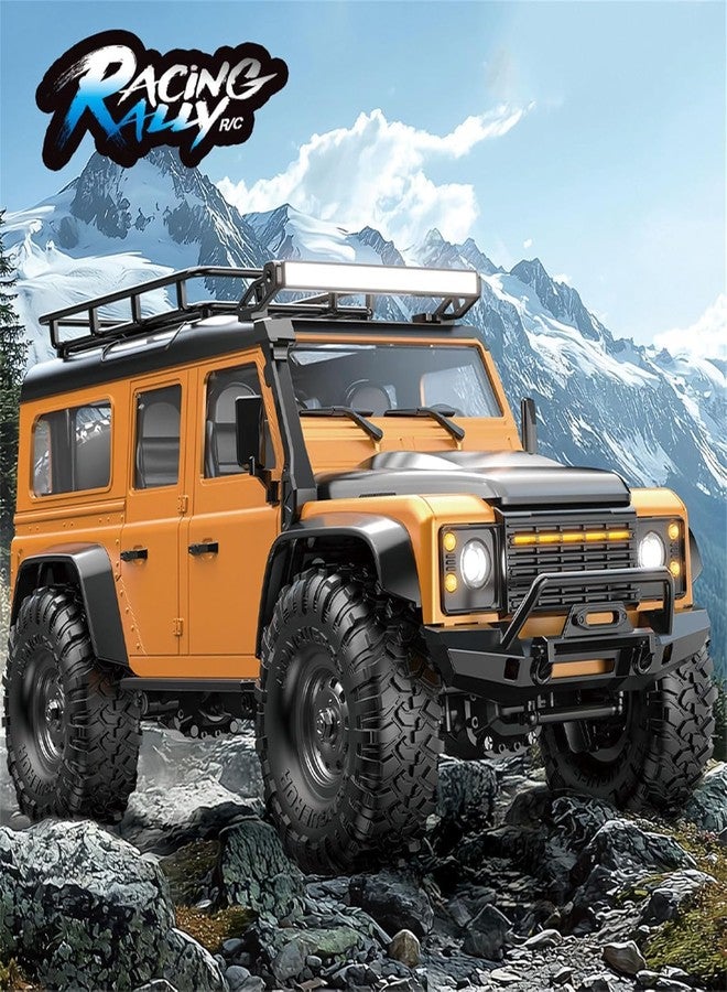 Daji RC Cars Remote Control Truck RC Rock Crawler 1:16 2.4G 4WD RTR All Terrain Hobby Off Road Truck Racing Vehicle Hobby Grade Model Yellow Vehicle with LED Lights - Image 3