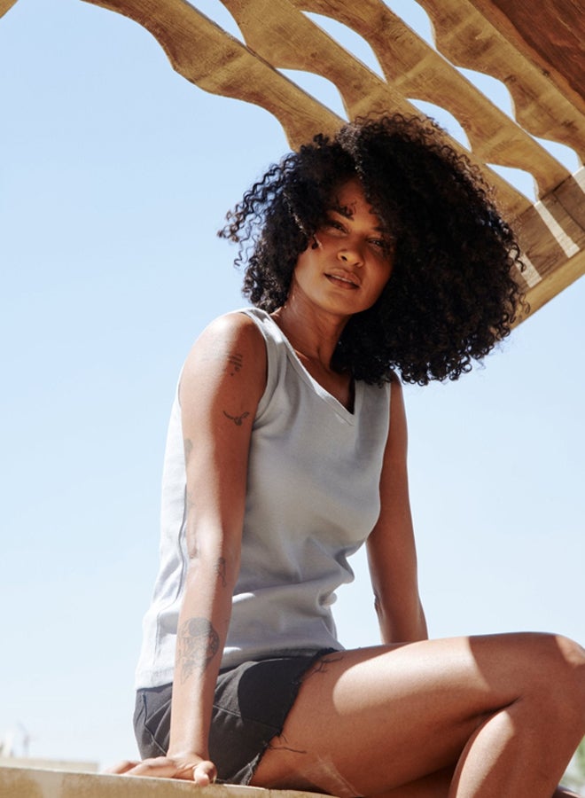 Essentials, basic grey tank top for women plain - Image 2