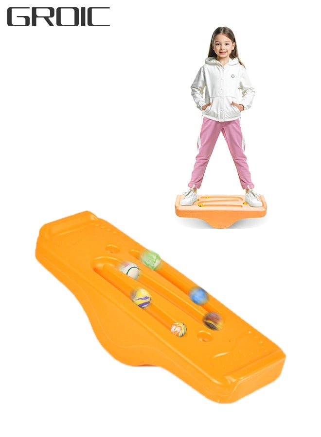 GROIC Kids Rocking Seesaw Balance Board with 5 Wooden Balls Sensory Training Rocking Board Balance Training Equipment Children Indoor Outdoor Activity Toy - Image 1