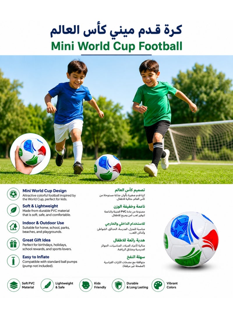Mini World Cup Football – Soft Foam Soccer Ball for Kids | Indoor & Outdoor Play | Lightweight Training Ball | Colorful Mini Football - Image 3