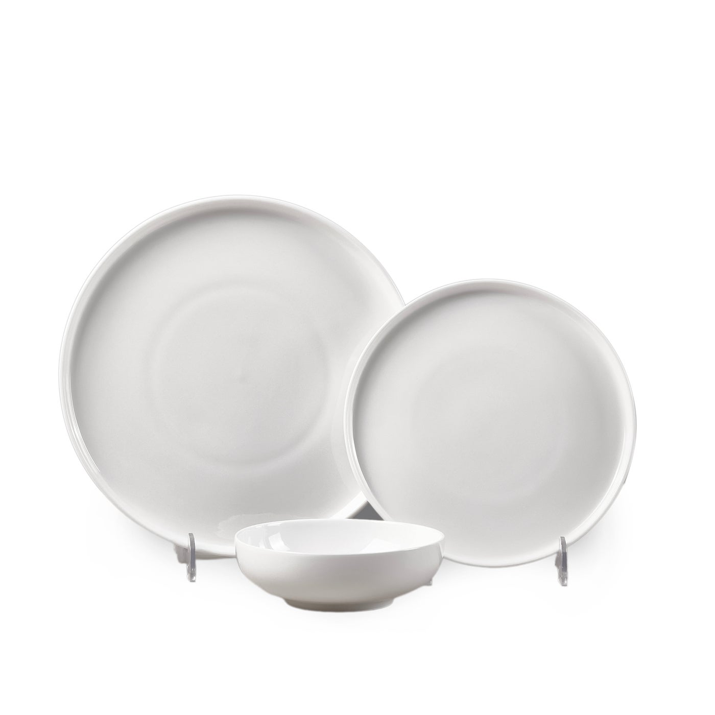 Cuisine Art JUDY 18PCS Bone China Dinner Set Premium White Plates & Bowls | 6 Dinner Plates, 6 Side Plates, 6 Deep Bowls | Elegant, Durable Tableware for Daily Use & Special Occasions