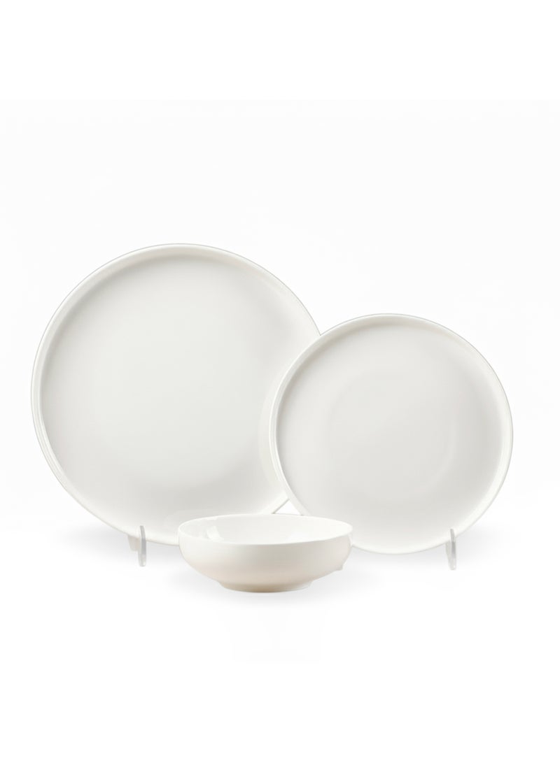Cuisine Art JUDY 18PCS Bone China Dinner Set – Premium White Plates & Bowls | 6 Dinner Plates, 6 Side Plates, 6 Deep Bowls | Elegant, Durable Tableware for Daily Use & Special Occasions - Image 1