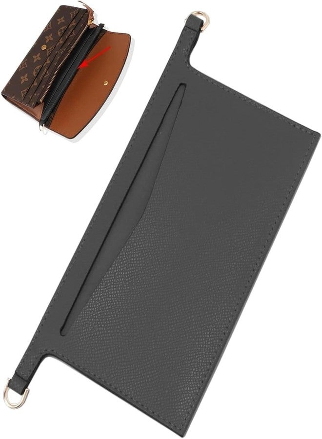 Umiup Leather Purse Insert Organizer Conversion Kit for Josephine Ror L V Emilie Sarah Wallet, Divider Pocket Inside Clutch for Women, Convert Classic Long Flap Wallets Into Crossbody Bag (Black) - Image 1