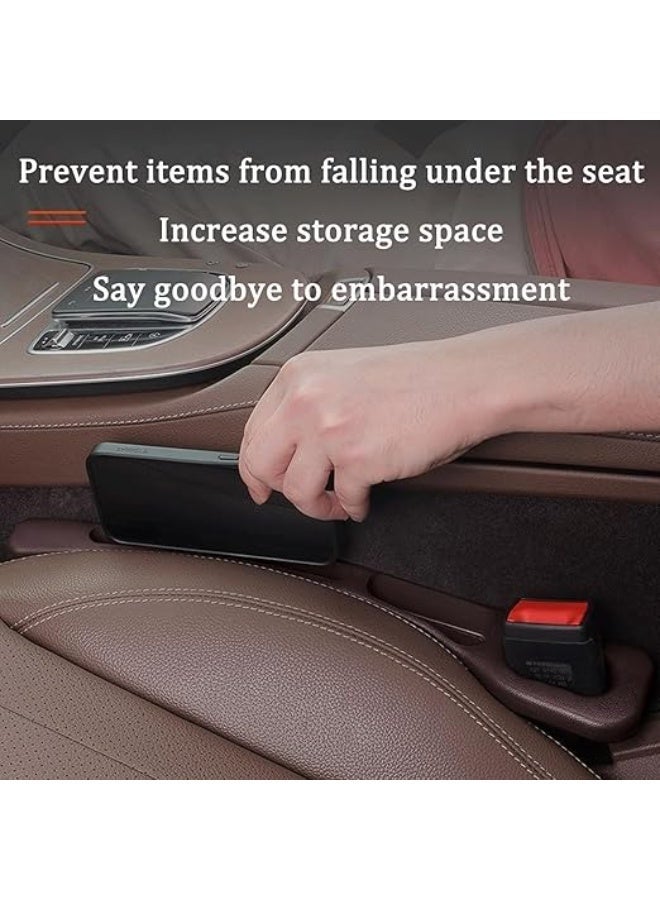 LuckyNov Car Seat Seam Filler Strips Pair Leak-Proof Vehicle-Mounted Side Seam Gap Filler Universal Fit for Most Cars Trucks with Extra Storage for Cards Keys Coins Black - Image 4