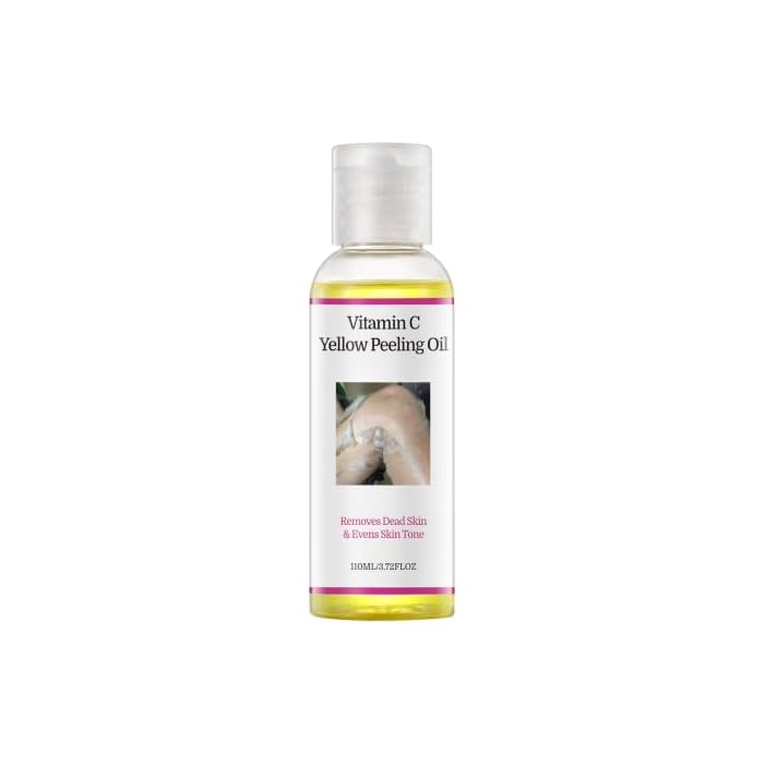 Strong Yellow Peeling Oil Extra Strength for Dark Skin - Vitamin C Body Exfoliator & Chemical Peel, Exfoliating Peeling Oil for Rough Skin on Hand, Foot, Knuckle, body All Skin Type, 3.72 OZ