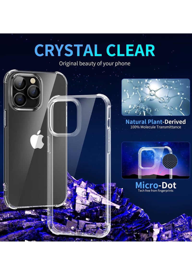 [4 in 1] for iPhone 14 Pro Max Case Clear,[Anti-Yellowing Tech] with 2X Tempered Glass Screen Protectors + 1X Camera Lens Protecotor [Military Grade Protection] Slim Fit 14 Pro Max 6.7 inch - Image 2
