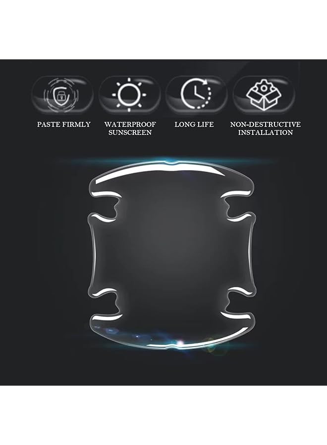 Excefore Car Door Handle Sticker, 8Pcs 3D Transparent Car Door Bowl Scratch Protector Universal Waterproof Anti-Scratch Paint Invisible Protection Film For Most Models - Image 4