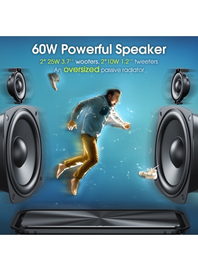 W-KING Portable Bluetooth Speaker 100W(Peak) Loud with Deep Bass, W-KING IPX6 Waterproof Speakers Bluetooth Wireless, 60W Ex-large Passive Radiator/40H/EQ/Dual Pairing/TF/AUX, Party Big Large Outdoor Boombox - Image 2
