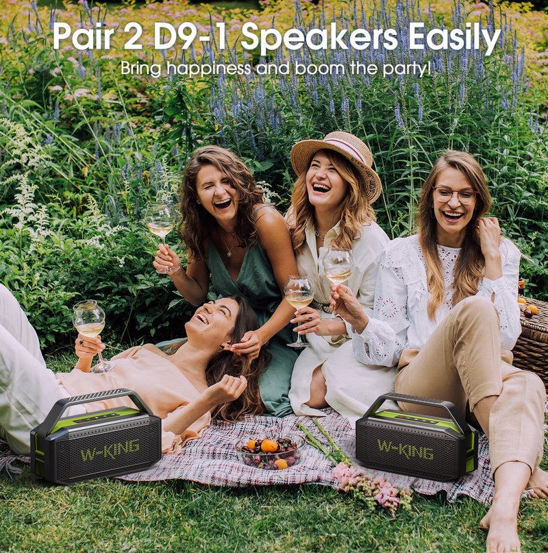 W-KING Portable Bluetooth Speaker 100W(Peak) Loud with Deep Bass, W-KING IPX6 Waterproof Speakers Bluetooth Wireless, 60W Ex-large Passive Radiator/40H/EQ/Dual Pairing/TF/AUX, Party Big Large Outdoor Boombox - Image 4