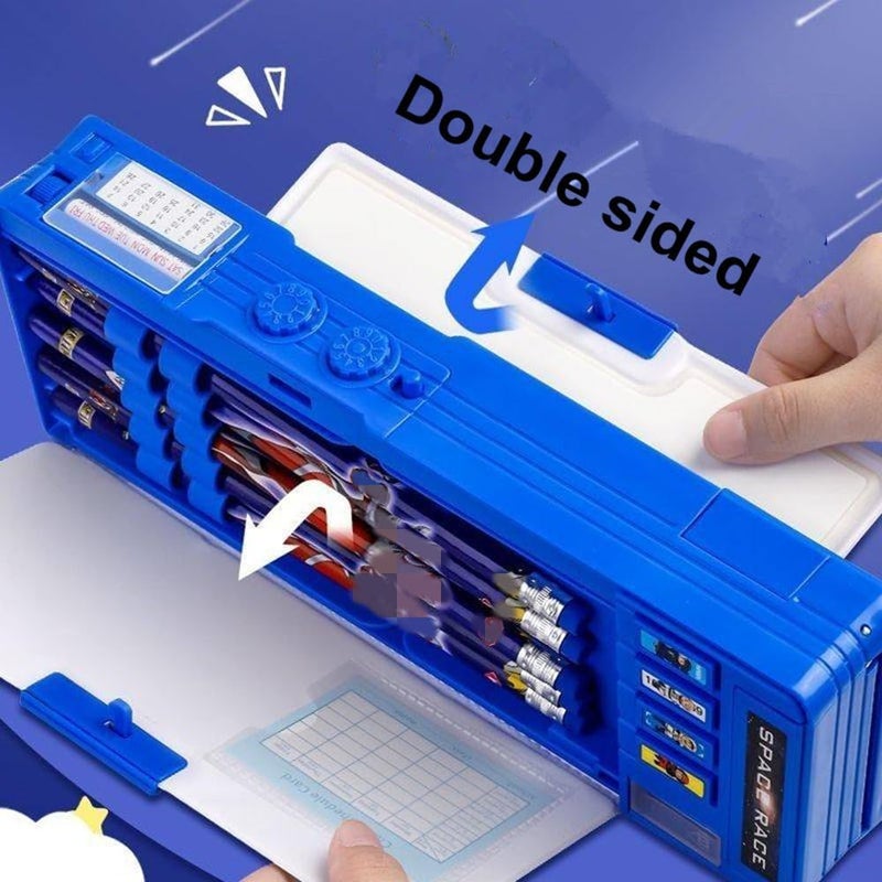 Pop Up Pencil Case: Blue Password Lock Design - Multifunction Stationery Organizer For Kids School Supplies - Image 4