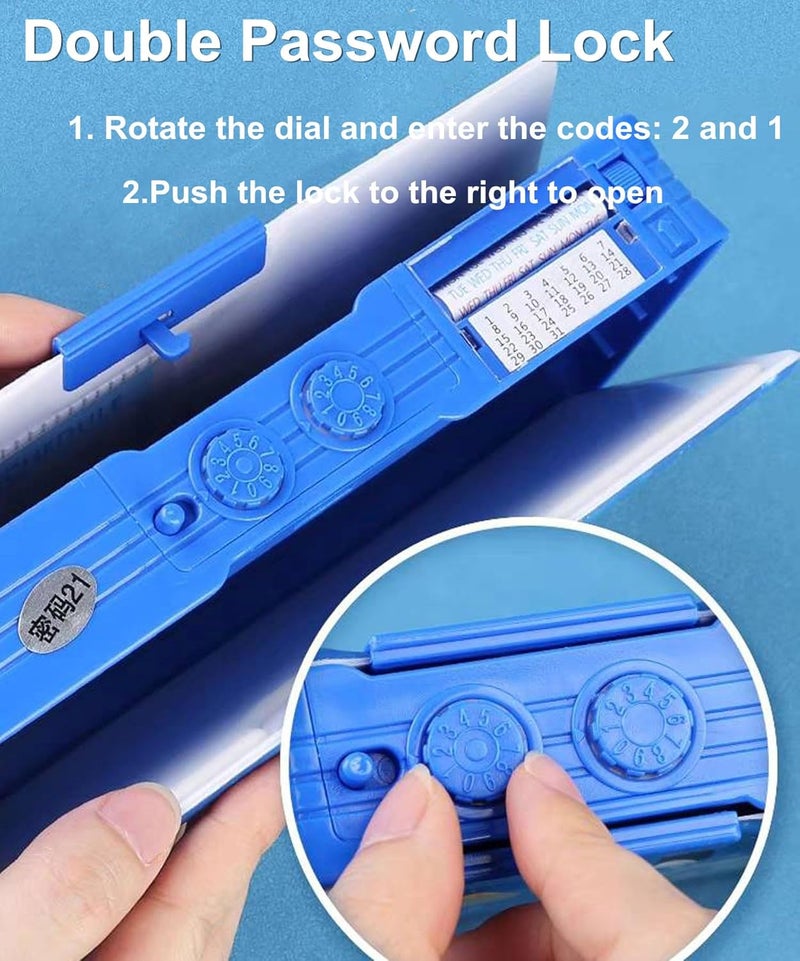 Pop Up Pencil Case: Blue Password Lock Design - Multifunction Stationery Organizer For Kids School Supplies - Image 2