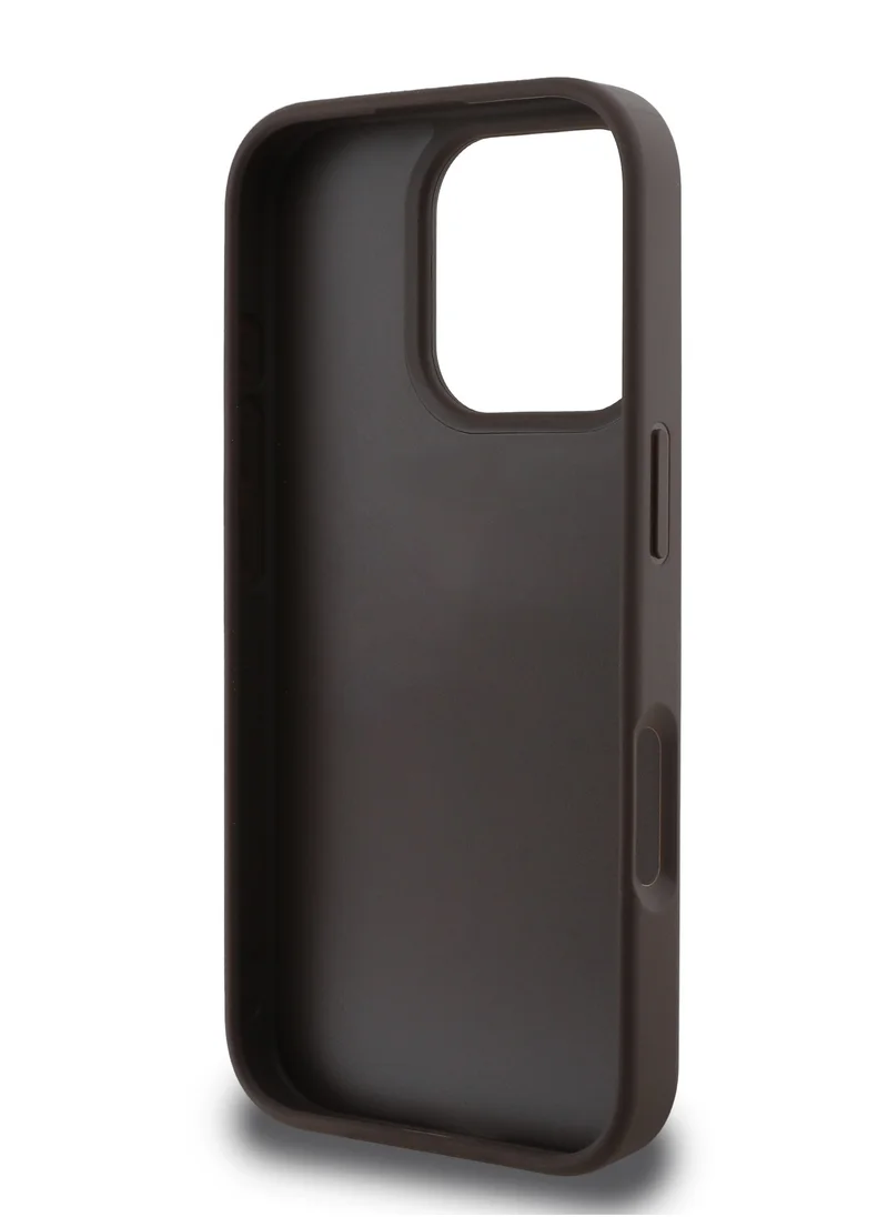 GUESS PU Hard Case With Peony 4G Design For iPhone 16 Pro Max / slim profile / Drop protection / Lightweight Back Cover - Brown