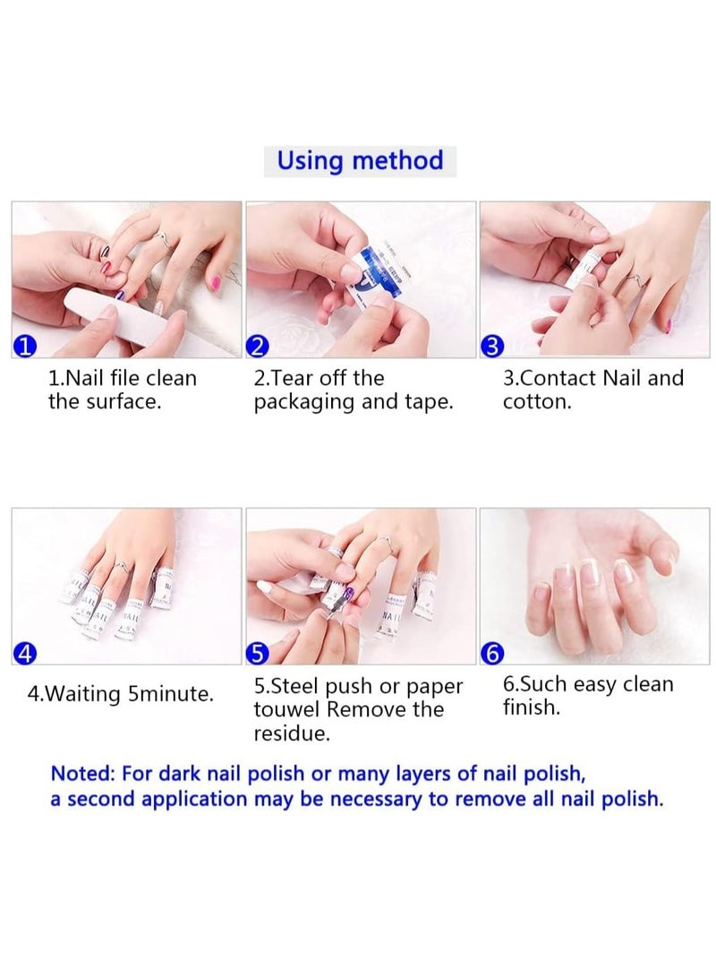 Fanski 200 Pcs Nail Polish Remover Pads, Magic Soak-Off Gel Nail Polish Remover, Professional Remover Wraps Soak Off Acrylic Fast Gentle Quality Foil Nail Art Cleaner for Manicure Nail Art - Image 3
