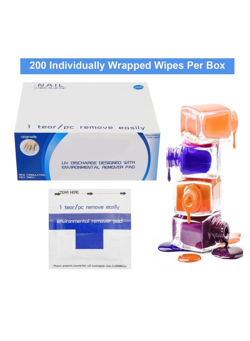 Fanski 200 Pcs Nail Polish Remover Pads, Magic Soak-Off Gel Nail Polish Remover, Professional Remover Wraps Soak Off Acrylic Fast Gentle Quality Foil Nail Art Cleaner for Manicure Nail Art - Image 4