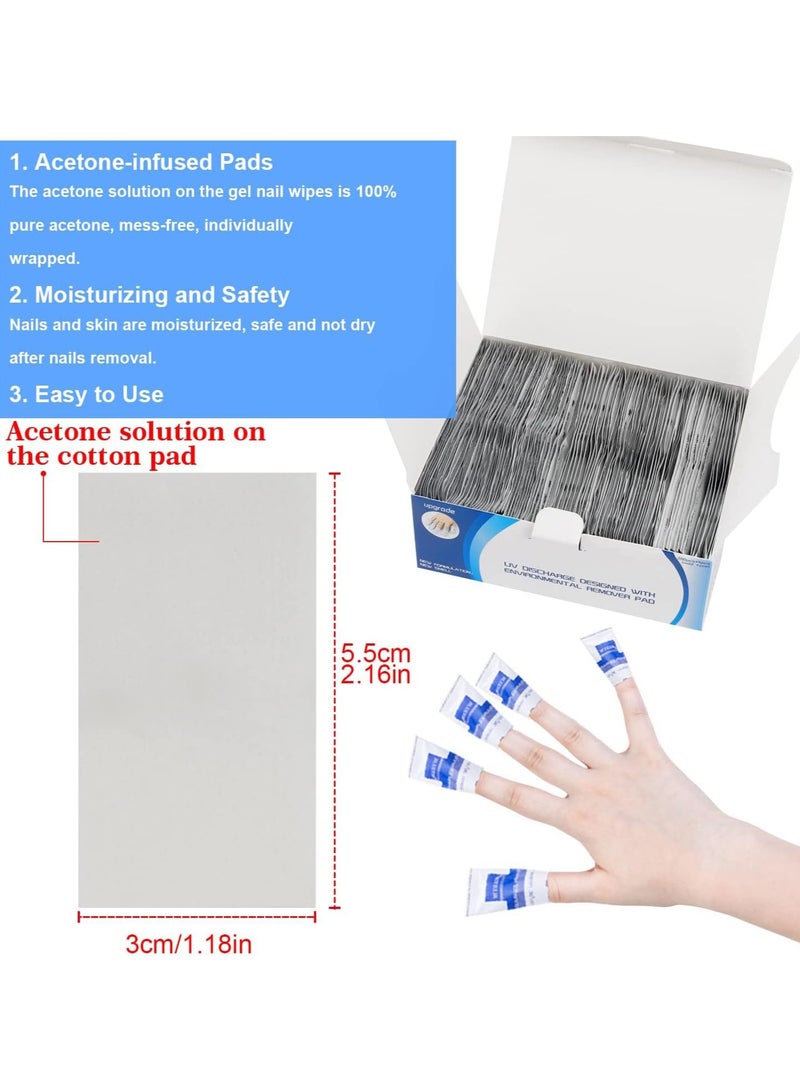 Fanski 200 Pcs Nail Polish Remover Pads, Magic Soak-Off Gel Nail Polish Remover, Professional Remover Wraps Soak Off Acrylic Fast Gentle Quality Foil Nail Art Cleaner for Manicure Nail Art - Image 2