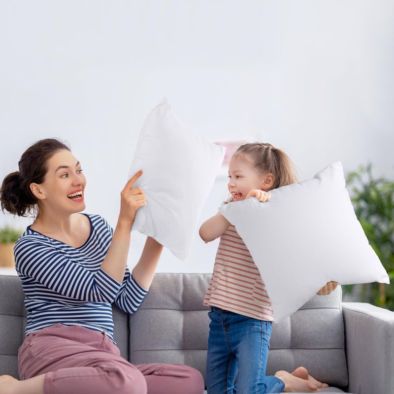 Utopia Bedding Throw Pillows Insert Pack of 2 White  18 x 18 Inches Bed and Couch Pillows  Indoor Decorative Pillow - Image 3