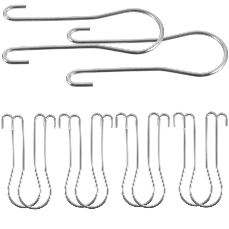 Stainless Steel Double Sided Shower Door Towel Hooks 50pcs Bathroom Glass Door Hanging Storage - Image 2