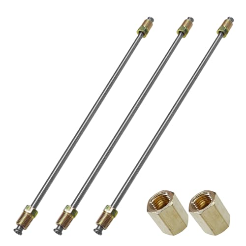 UHANBUT 3PCS 316 Brake Line Kit with Fittings Flexible 10 Long Stainless Steel Brake Lines Tubing with Inverted Double Flares Standard Tube Nuts Universal Braking Repair Replacement 10 Inch - Image 1