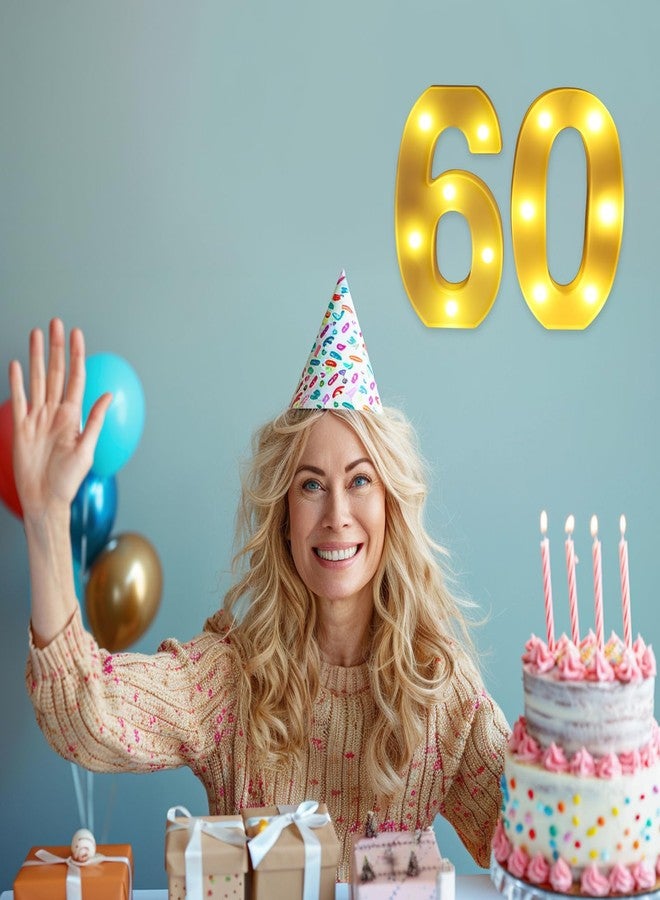 Funsky 60th Birthday Decorations for Women Men,Happy 60 Birthday Decorations for Centerpieces Table,60 Light Up Numbers Sign Led for Party Backdrop Wall Decor for Wedding Anniversary Home - Image 4
