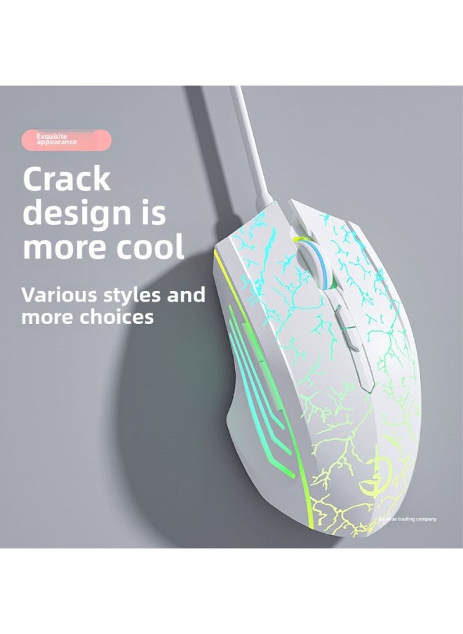 Mouse Wired Mute Gaming E-sports Mechanical Laptop Desktop Computer Usb General Office With Side Keys-Color:Ultimate 7-key-rgb Light-6400dpi+custom Macro-crack Black