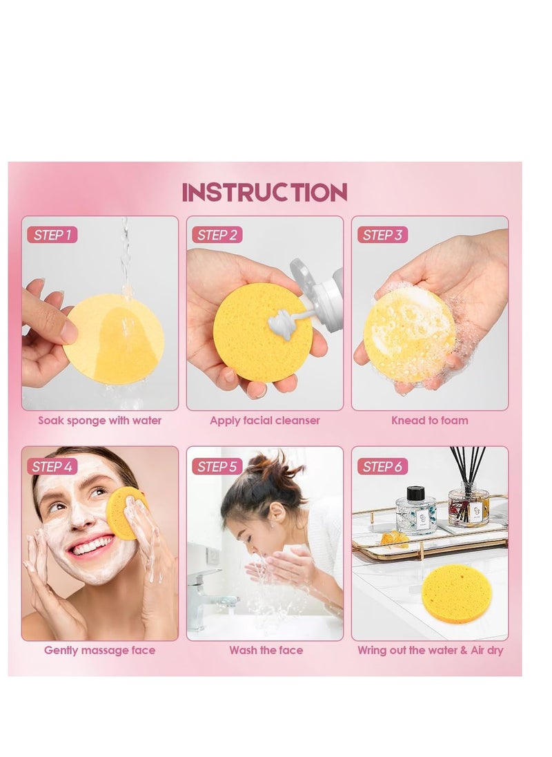 AIDEA - AIDEA 96Count Compressed Facial Sponges, Face Sponges for Cleansing, Cosmetic Makeup Sponges for Facial Cleansing, Facial Sponges for Washing Face, Exfoliating, Makeup Removal, Travel Essentials - Image 1