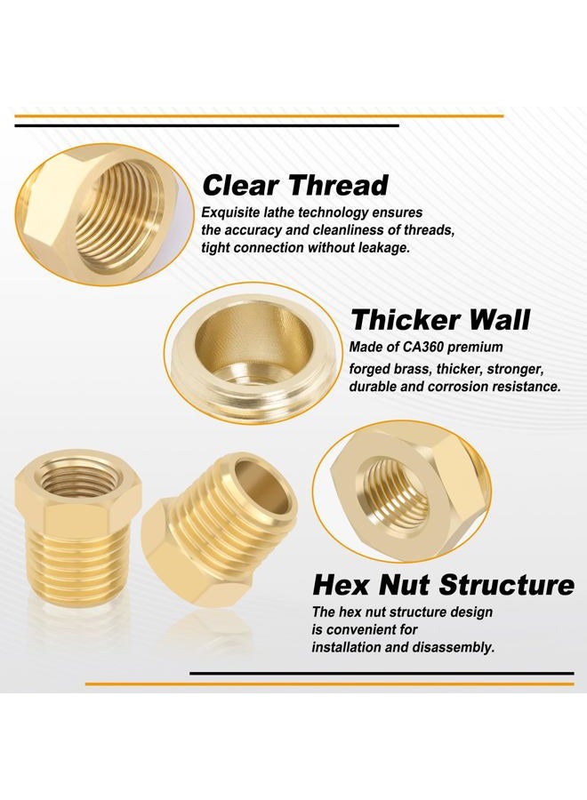 KOOTANS 4pcs Heavy Duty 1/4 NPT Male Thread to 1/8 Female Brass Reducer Hex Bushing Fitting Pipe Hose Tube Adapter Convert - Image 3