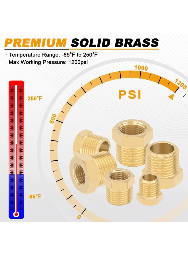 KOOTANS 4pcs Heavy Duty 1/4 NPT Male Thread to 1/8 Female Brass Reducer Hex Bushing Fitting Pipe Hose Tube Adapter Convert - Image 4