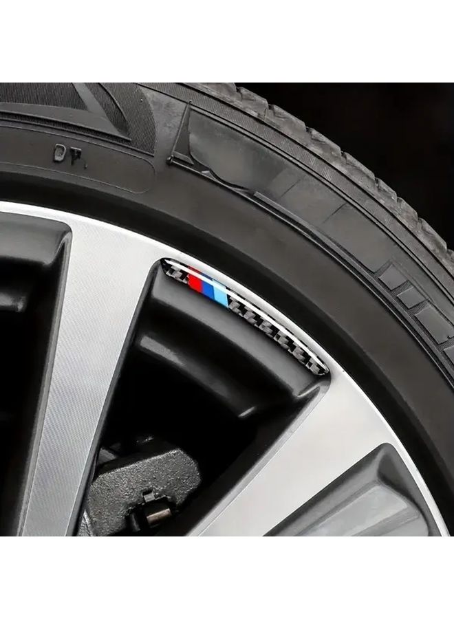 4 Pack Car Wheel Hub Center Badge Stickers Carbon Fiber Effect Self Adhesive Universal Protective Durable Waterproof - Image 4