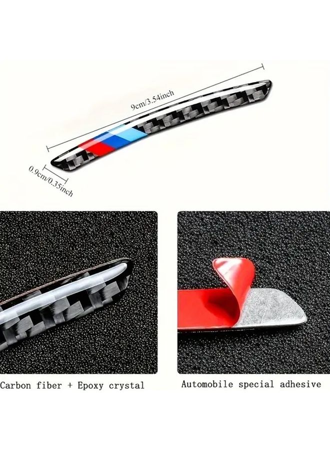 4 Pack Car Wheel Hub Center Badge Stickers Carbon Fiber Effect Self Adhesive Universal Protective Durable Waterproof - Image 2