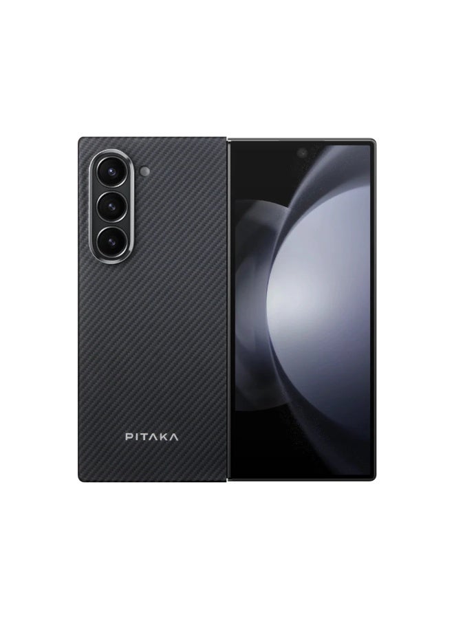 بيتاكا سامسونج جالاكسي زد فولد 6 جراب فائق النحافة 600D أسود/رمادي (نسيج قطني مضلع)