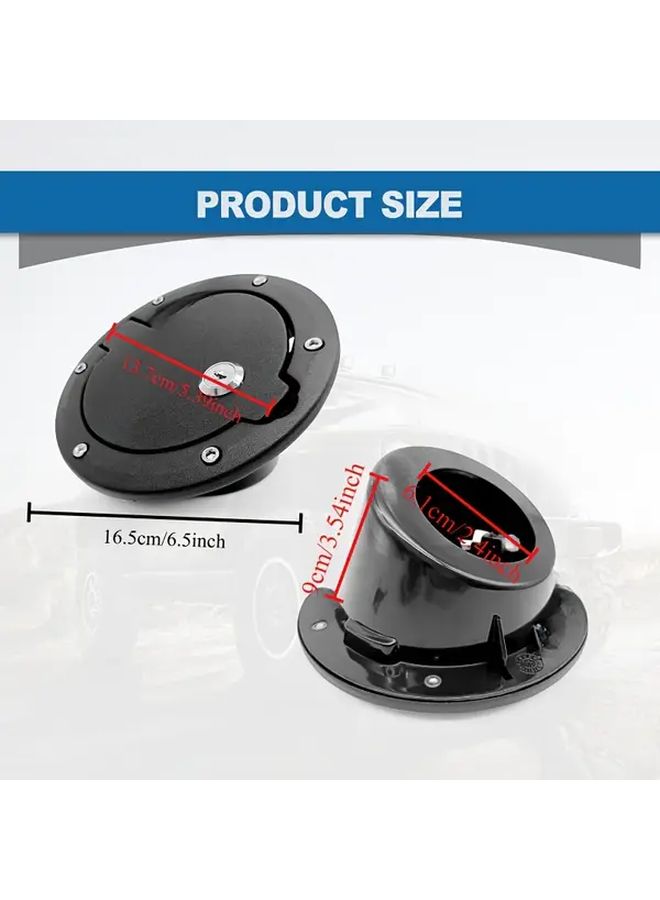 Fuel Tank Cap With Lock And Anti Theft For 2007 2018 Jeep Wrangler JK Unlimited Black Off Road Decorative Cover Easy Exterior Accessories - Image 2